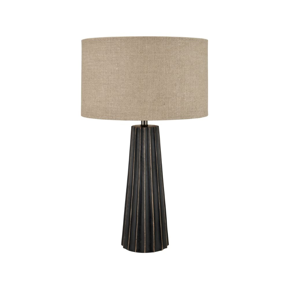 Draydon Mango Wood Textured Cone Table Lamp