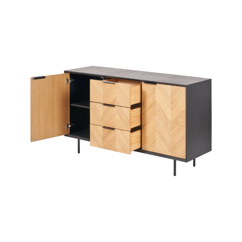 Hailee Pine Wood 2 Door 3 Drawer Sideboard