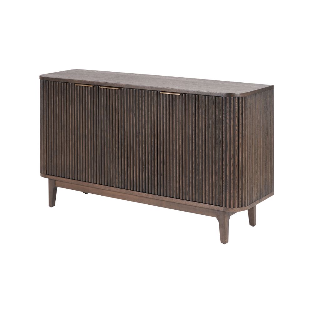 Raie Dark Brown Pine Wood 3 door Sideboard