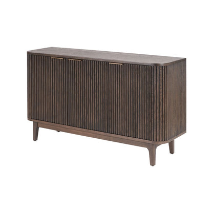 Raie Dark Brown Pine Wood 3 door Sideboard