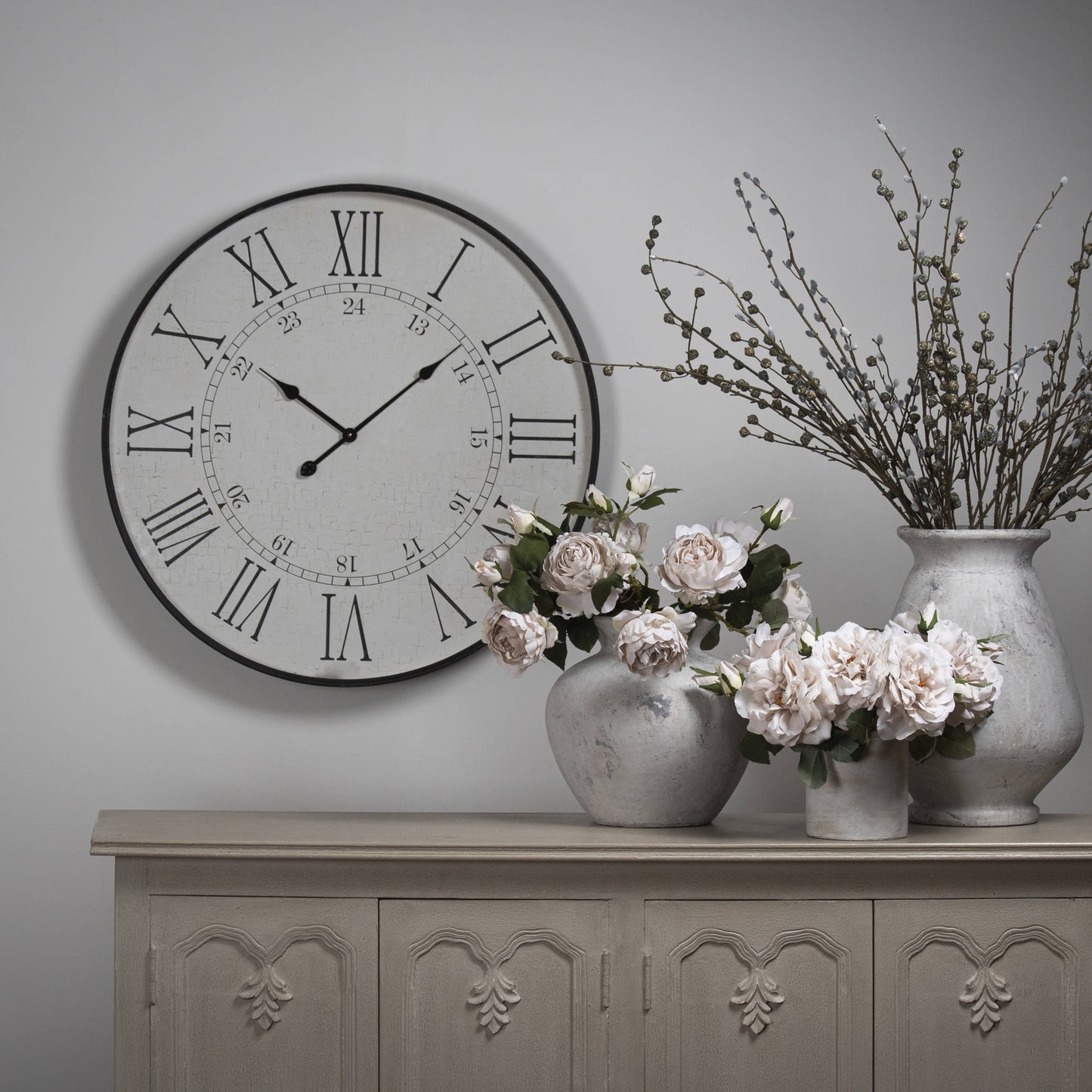 Embossed Station Large Wall Clock