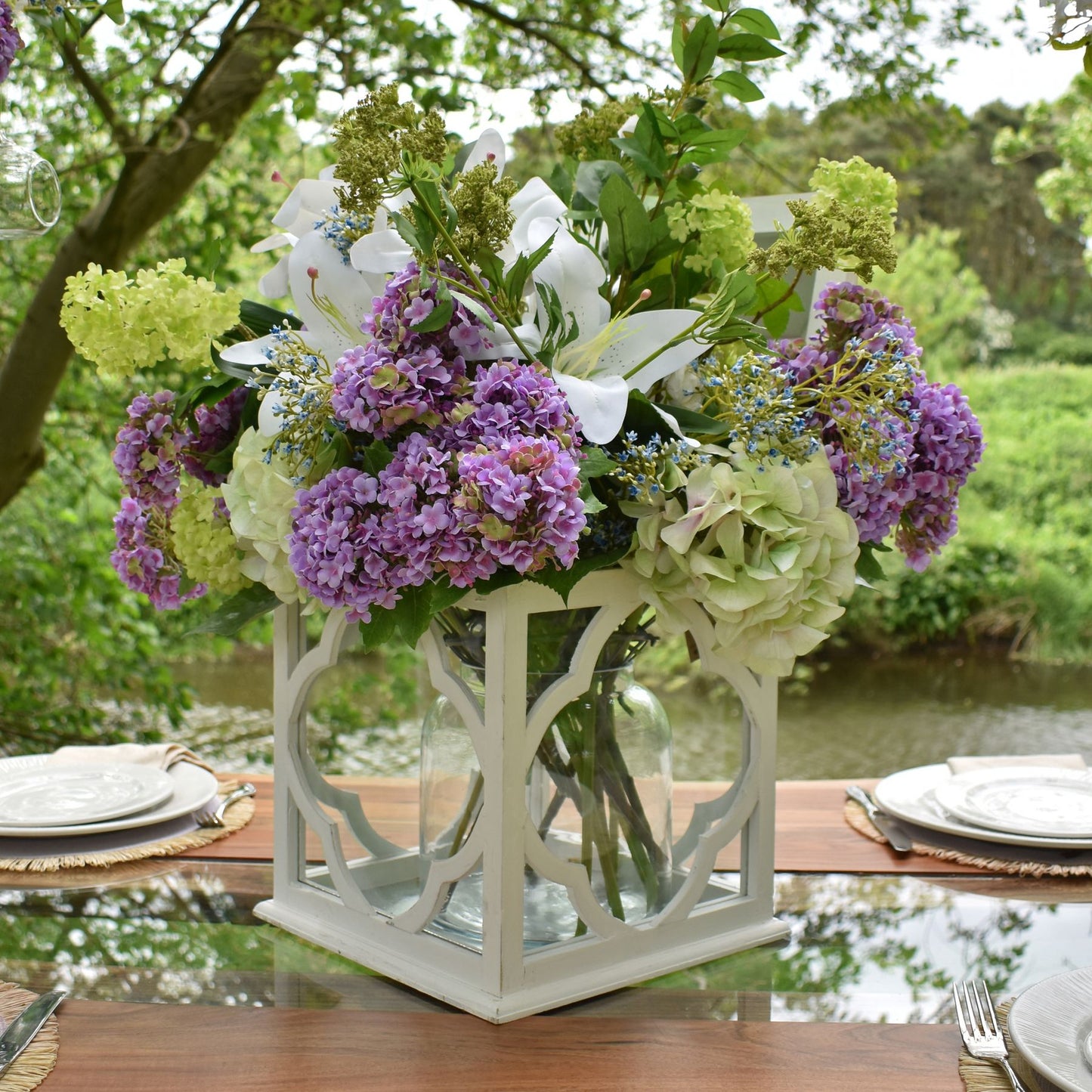 Shabby Green Single Hydrangea