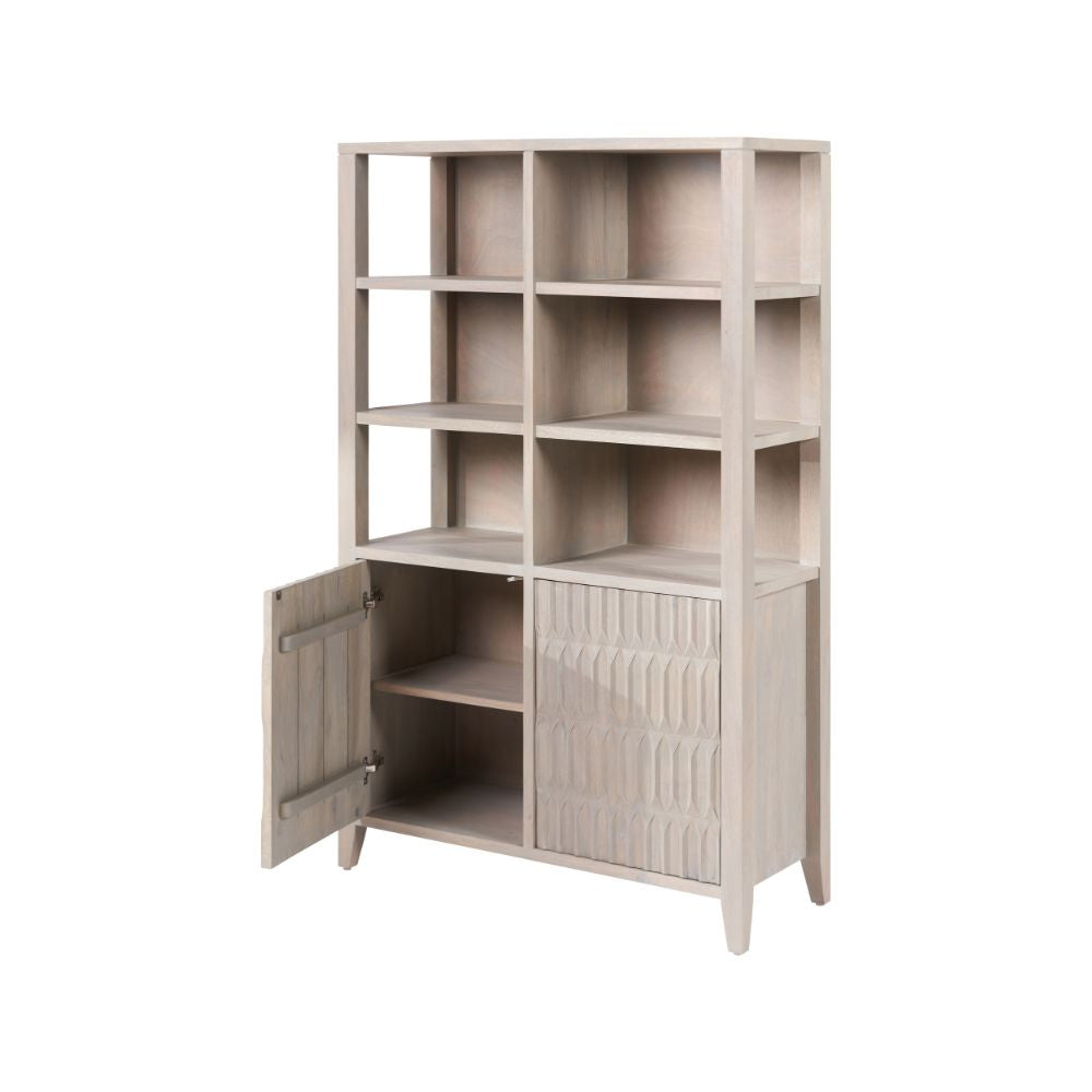 Khao Mango Wood 2 Door 6 Niche Shelf Unit