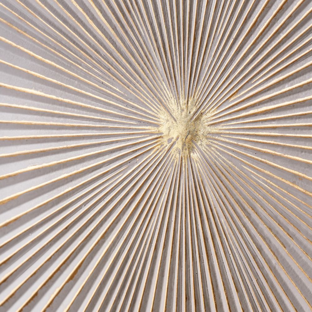 Metal White and Gold Sunburst Wall Art