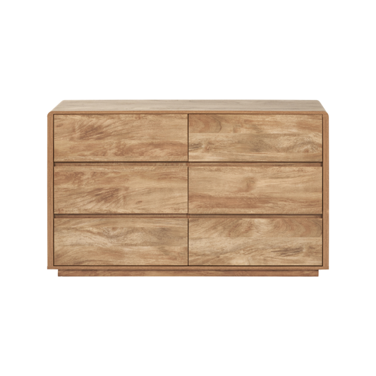 Eversley Oak Effect Veneer 6 Drawer Sideboard