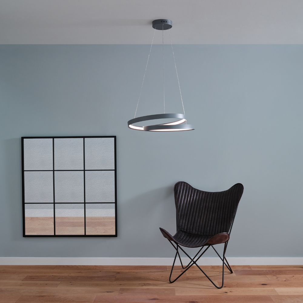 Neptune Grey LED Ring Pendant