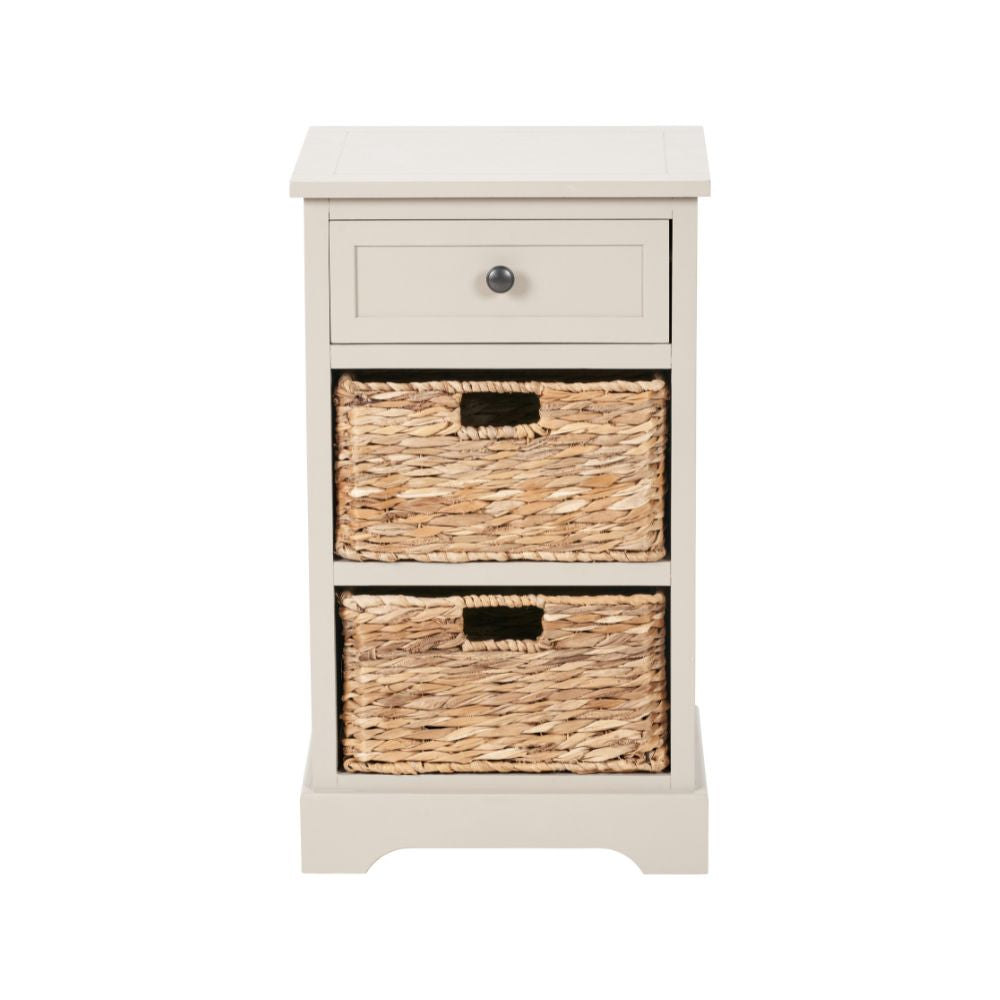 Devonshire Pine Wood 1 Drawer 2 Basket Unit