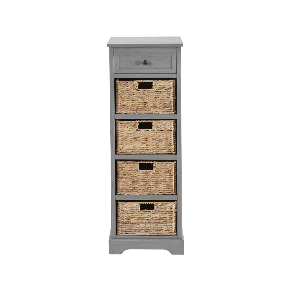 Devonshire Pine Wood 1 Drawer 4 Basket Tall Unit
