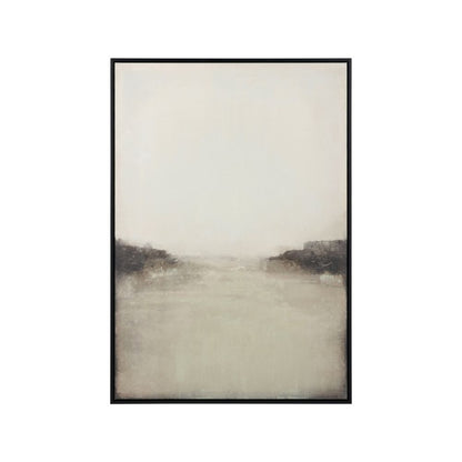 Abstract Canvas Grey and White with Black Frame