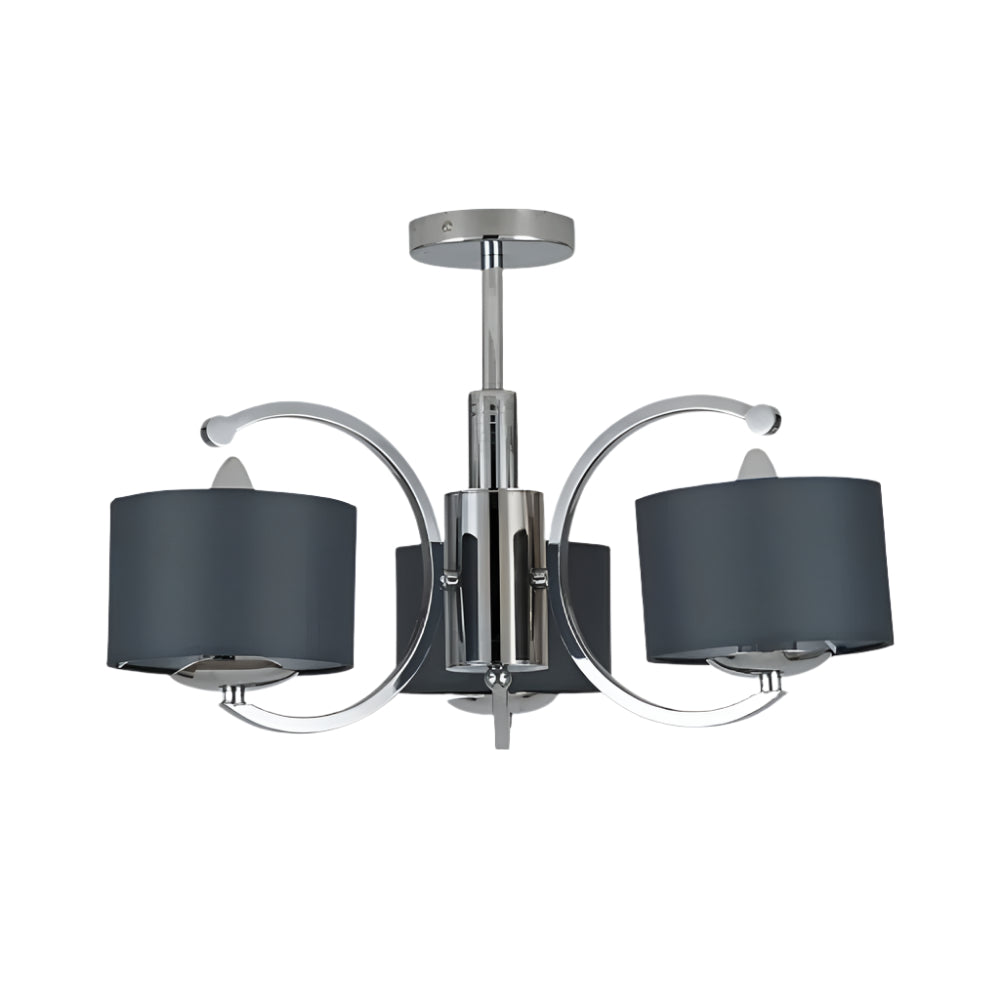 Arcadia Curved 3 Arm Semi Flush Pendant