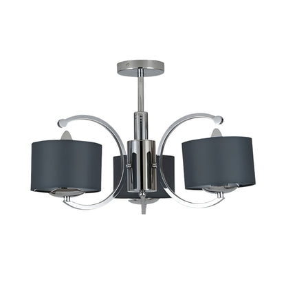 Arcadia Curved 3 Arm Semi Flush Pendant