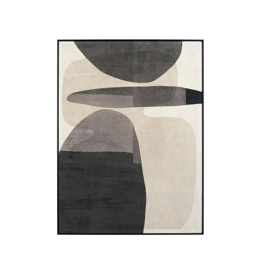Canvas Natural and Black with Ovals Design and Black Frame