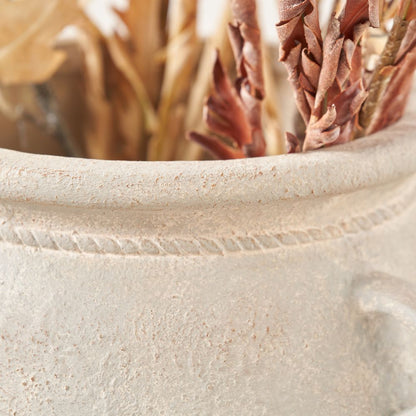 Fibrestone Grey Wash Decorative with Handles Large Vase