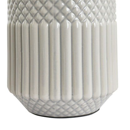 Ceramic Meribel Grey Geo Textured Tall Table Lamp