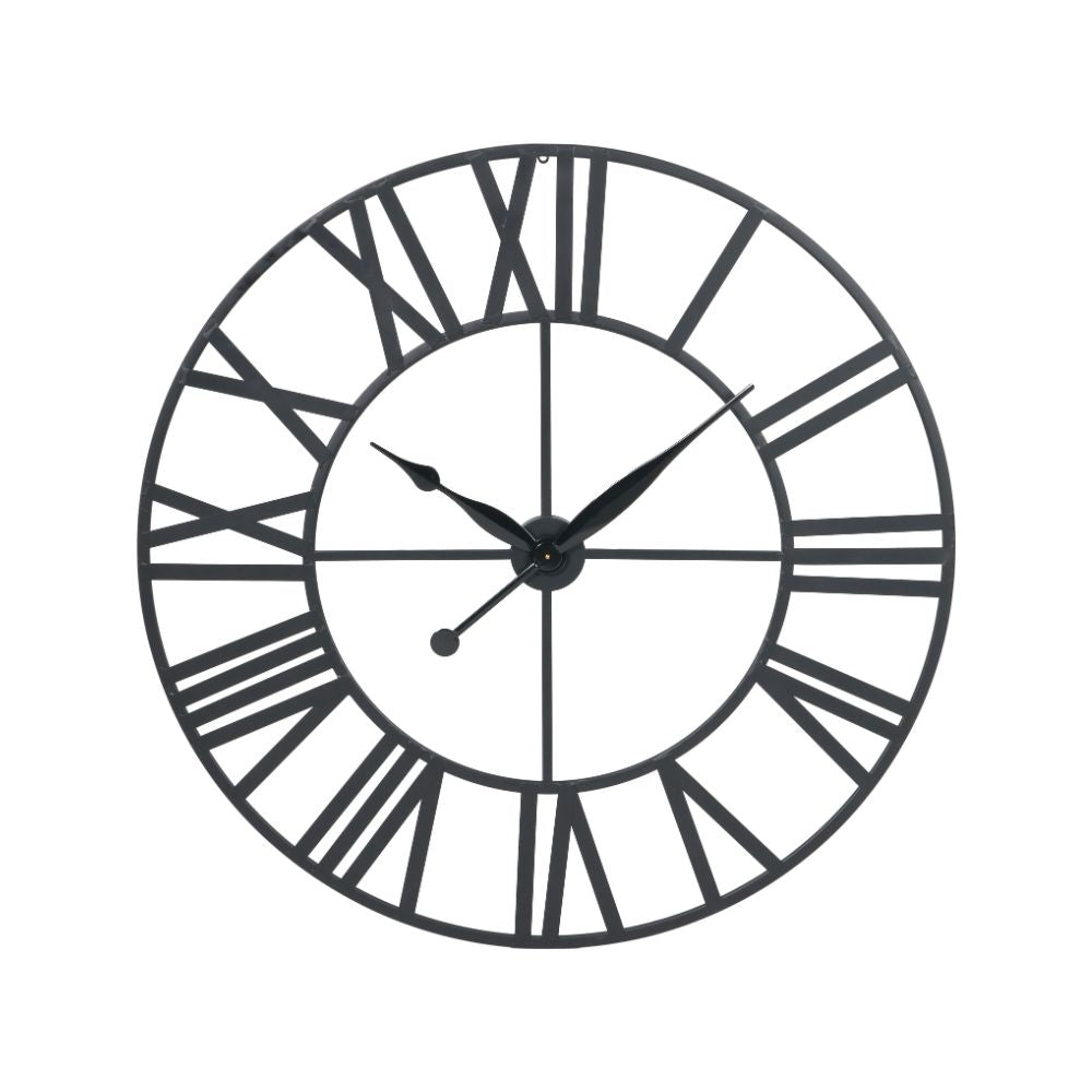 Metal Black Large Round Wall Clock
