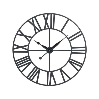 Metal Black Large Round Wall Clock