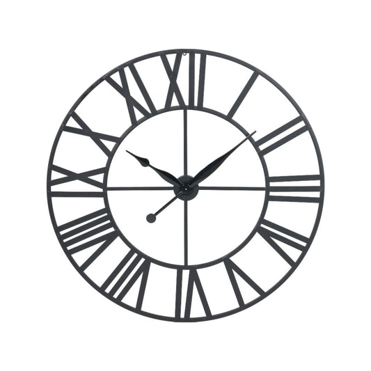 Metal Black Large Round Wall Clock