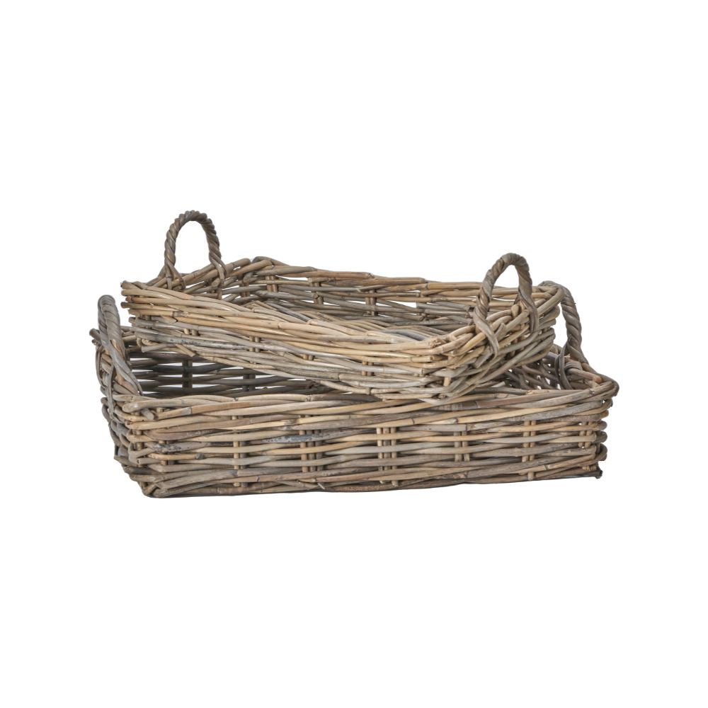 Kubu Grey Basket Trays (Set of 2)