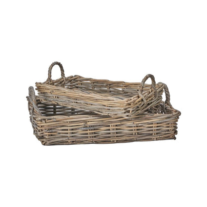 Kubu Grey Basket Trays (Set of 2)