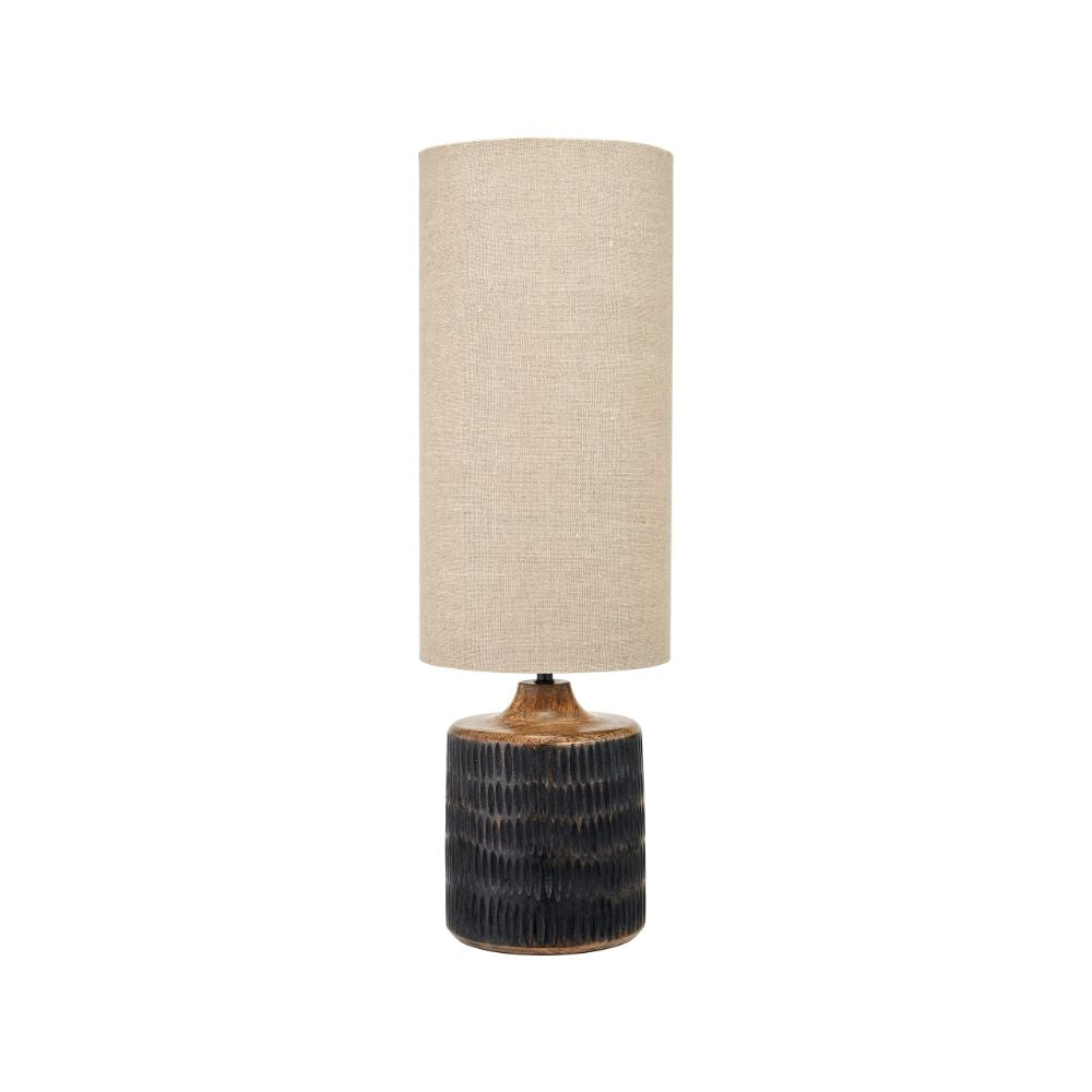 Alaric Mango Wood Antique Black Wash Table Lamp