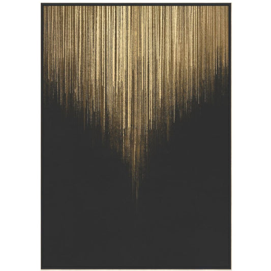 Canvas Golden Rain Foiled Framed Wall Art