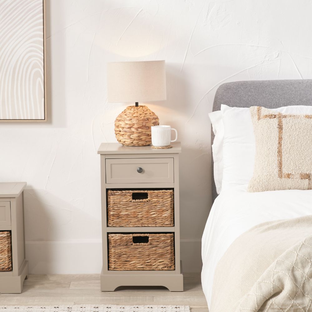 Devonshire Pine Wood 1 Drawer 2 Basket Unit