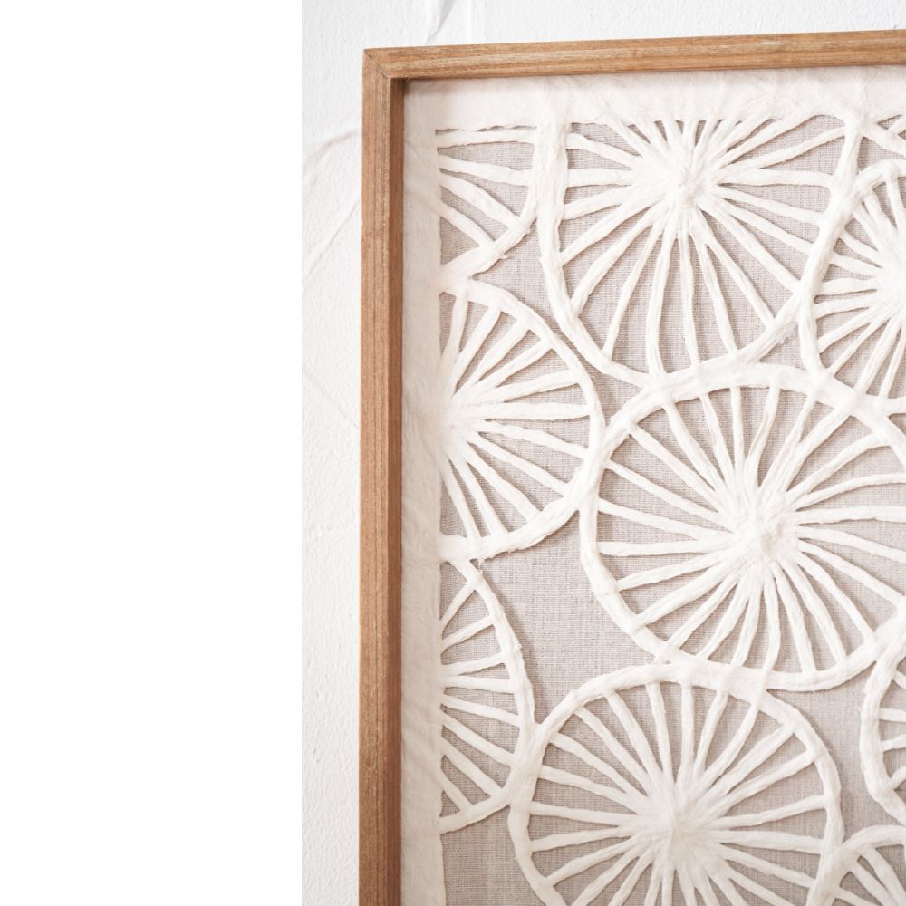 Natural Paper Cut Out Pattern Design Wall Art with Natural Frames (Set of 2)