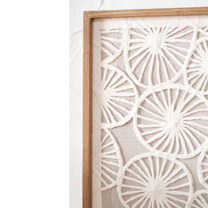 Natural Paper Cut Out Pattern Design Wall Art with Natural Frames (Set of 2)