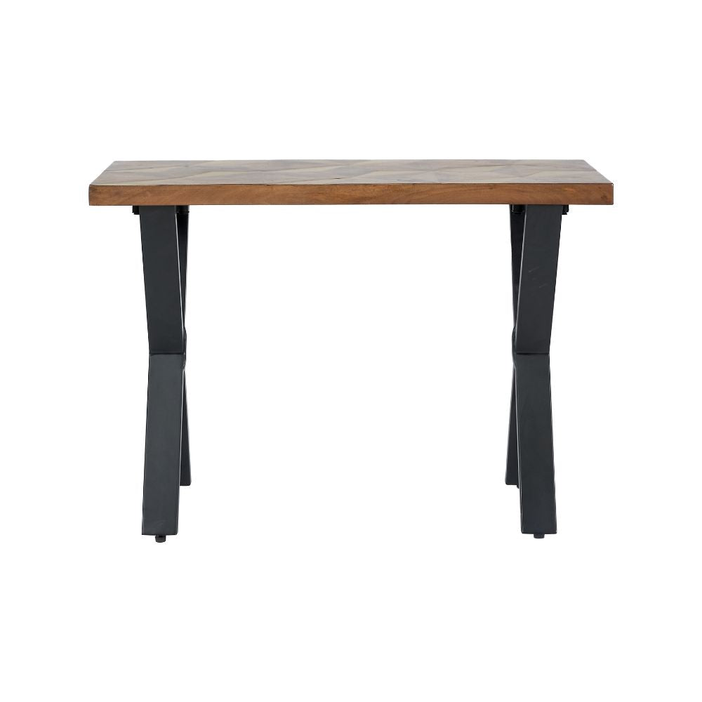 Lakota Recycled Wood and Brass Metal Console Table