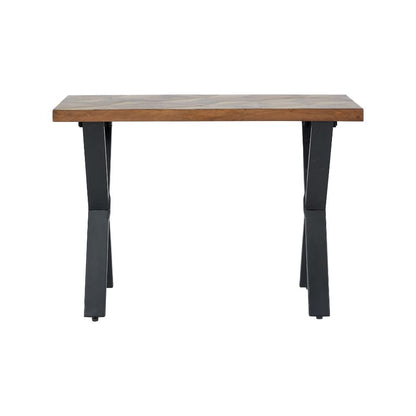 Lakota Recycled Wood and Brass Metal Console Table