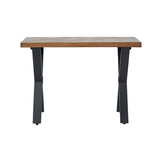 Lakota Recycled Wood and Brass Metal Console Table