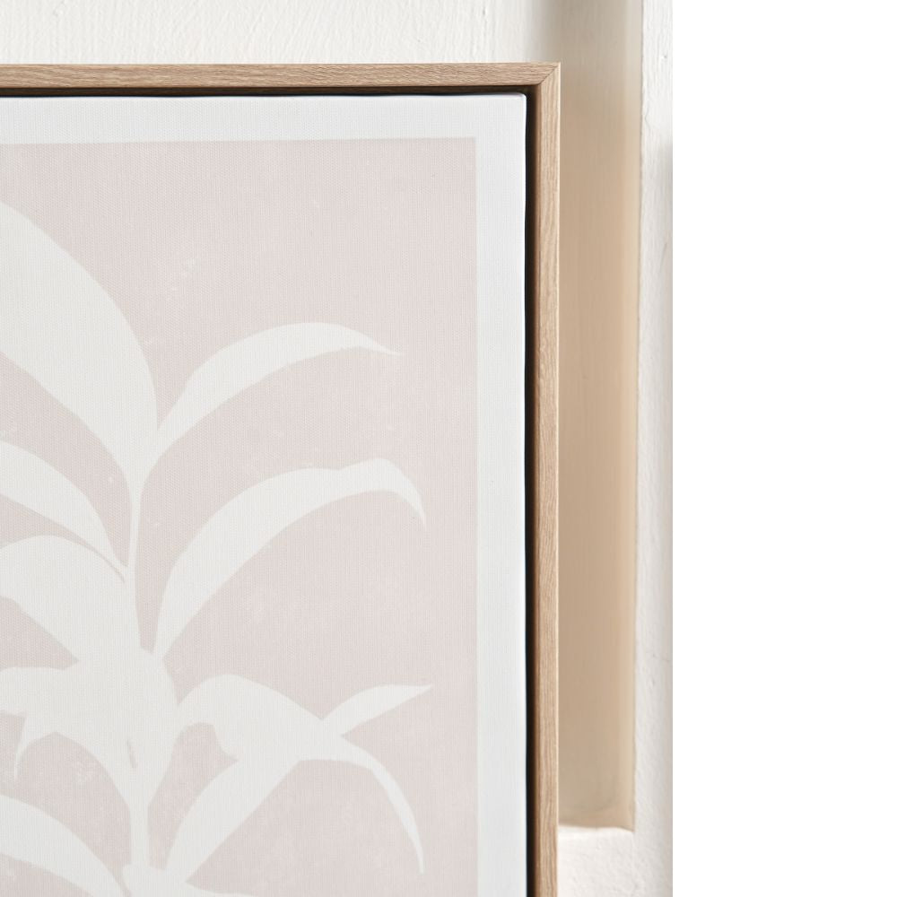 Canvases Natural and Black Leaf Print with Natural Frames