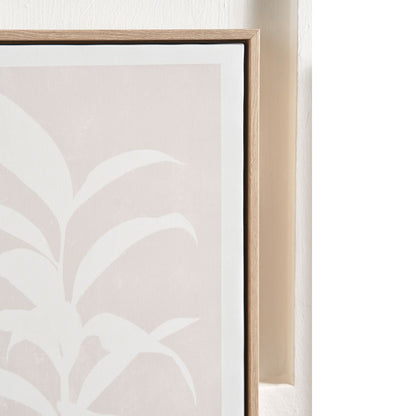 Canvases Natural and Black Leaf Print with Natural Frames