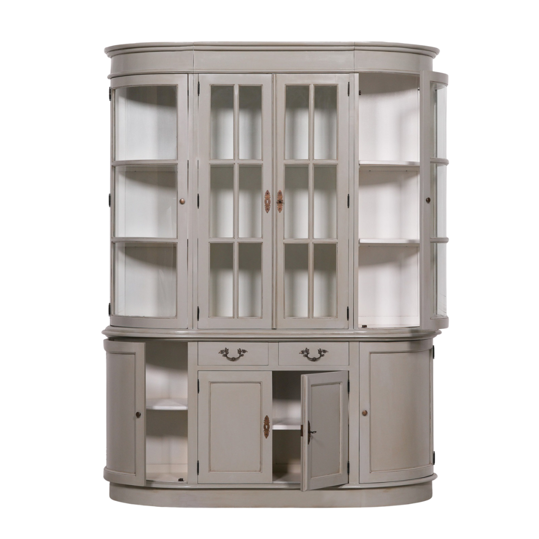 Elden Large Grey Mahogany Dresser Display Cabinet
