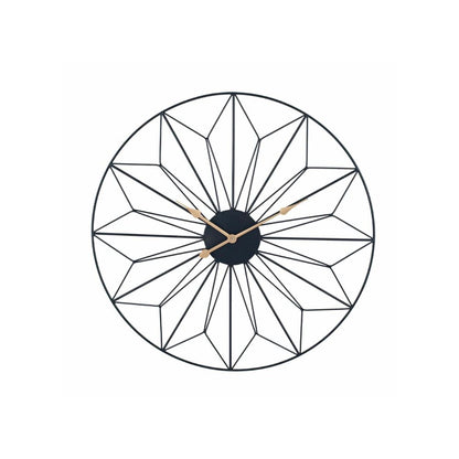 Metal Black or Gold Geo Design Round Wall Clock