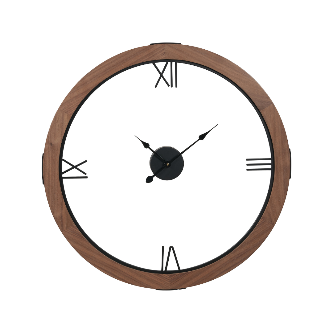 Vermont Light Walnut Wood Veneer Round Wall Clock