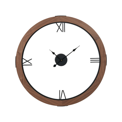 Vermont Light Walnut Wood Veneer Round Wall Clock