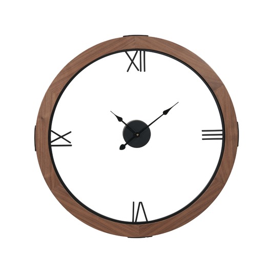 Vermont Light Walnut Wood Veneer Round Wall Clock
