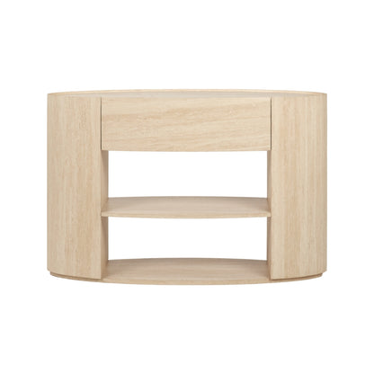 Tivoli Travertine Effect Veneer 1 Drawer Console Table