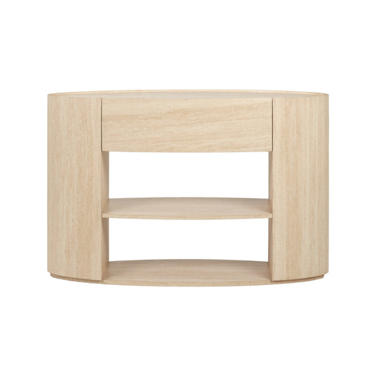 Tivoli Travertine Effect Veneer 1 Drawer Console Table