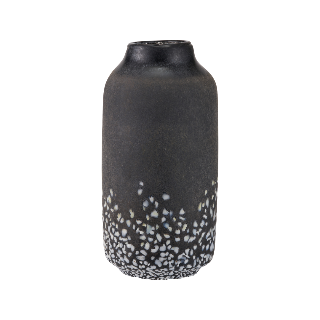 Etna Black and White Glass Vase