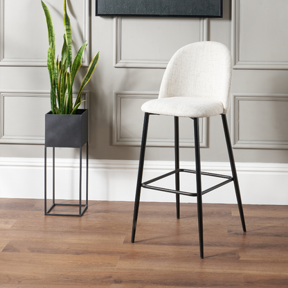 Turi Pebble Black Metal Bar Stool