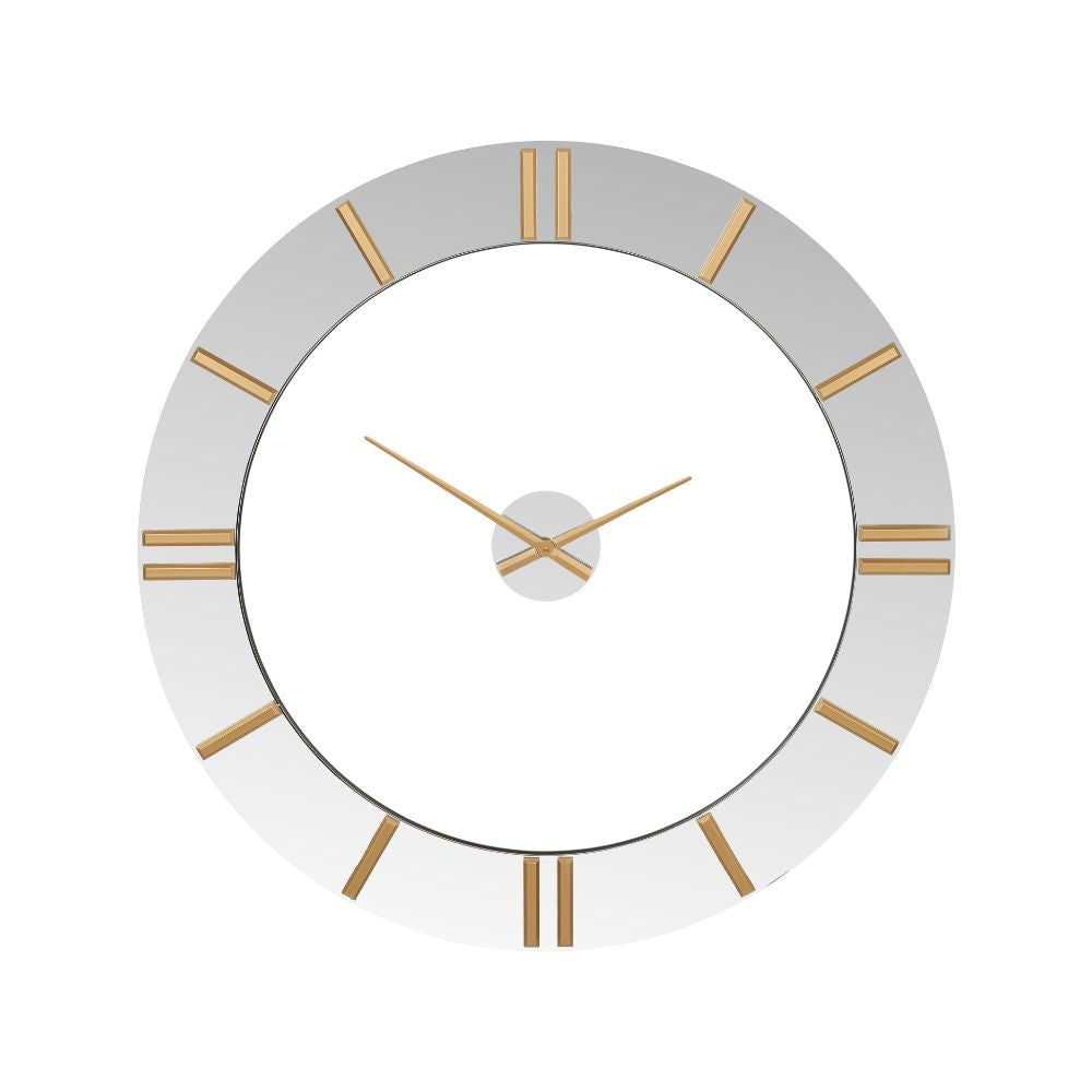 Large 2 Piece Open Wall Clock | Black & Gold or Mirror Finish ...