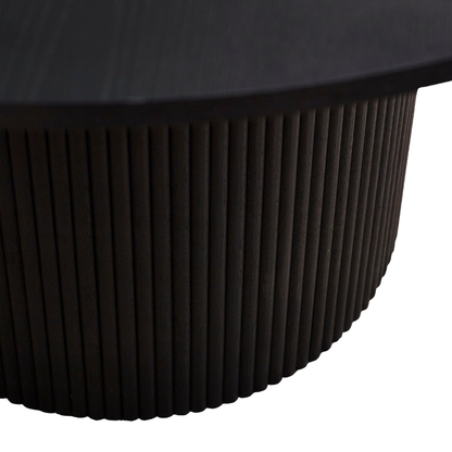 Louis Fluted 120cm Black Round Dining Table