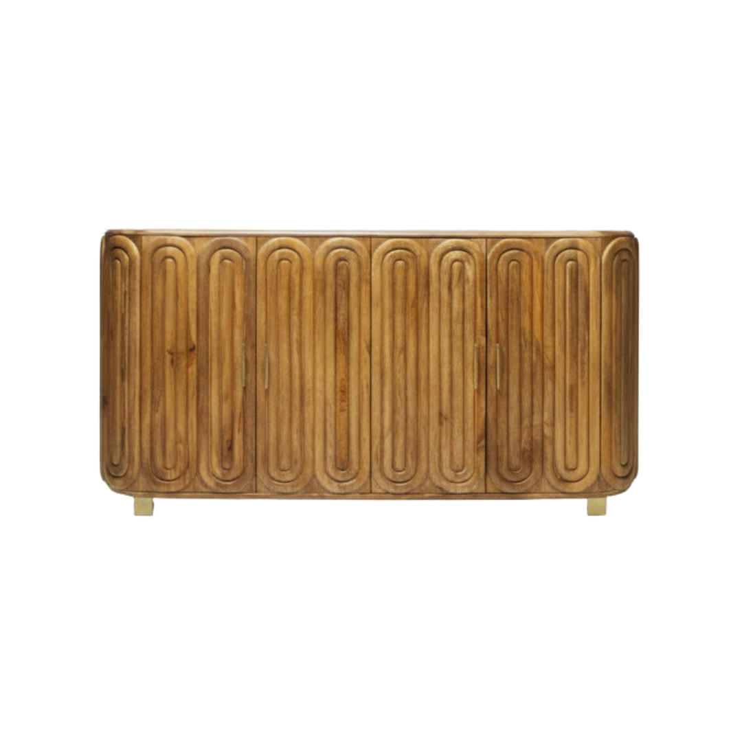 Aranya Solid Wood Capsule Design Sideboard