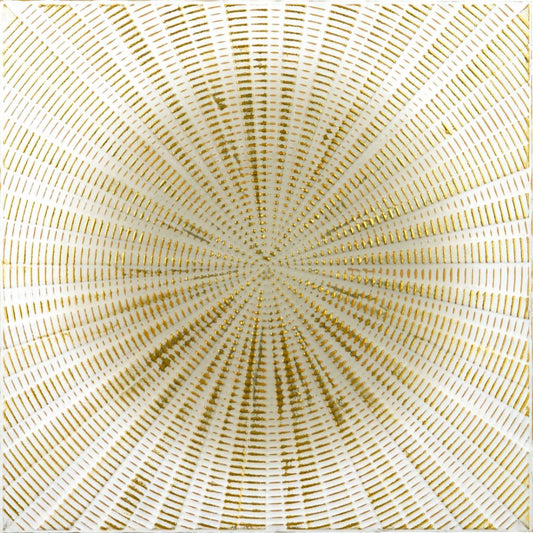 Metal Light Grey and Gold Starburst Wall Art