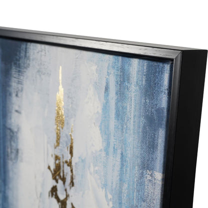 Urbanite  Canvas Blue Distressed Foiled Framed Wall Art