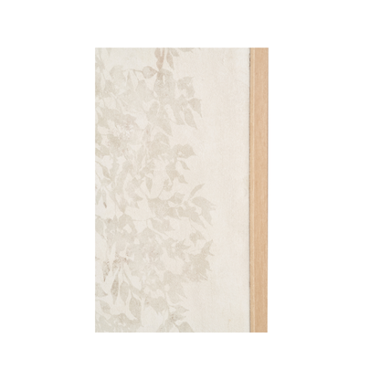 White and Natural Floral Square Canvas with Natural Frame