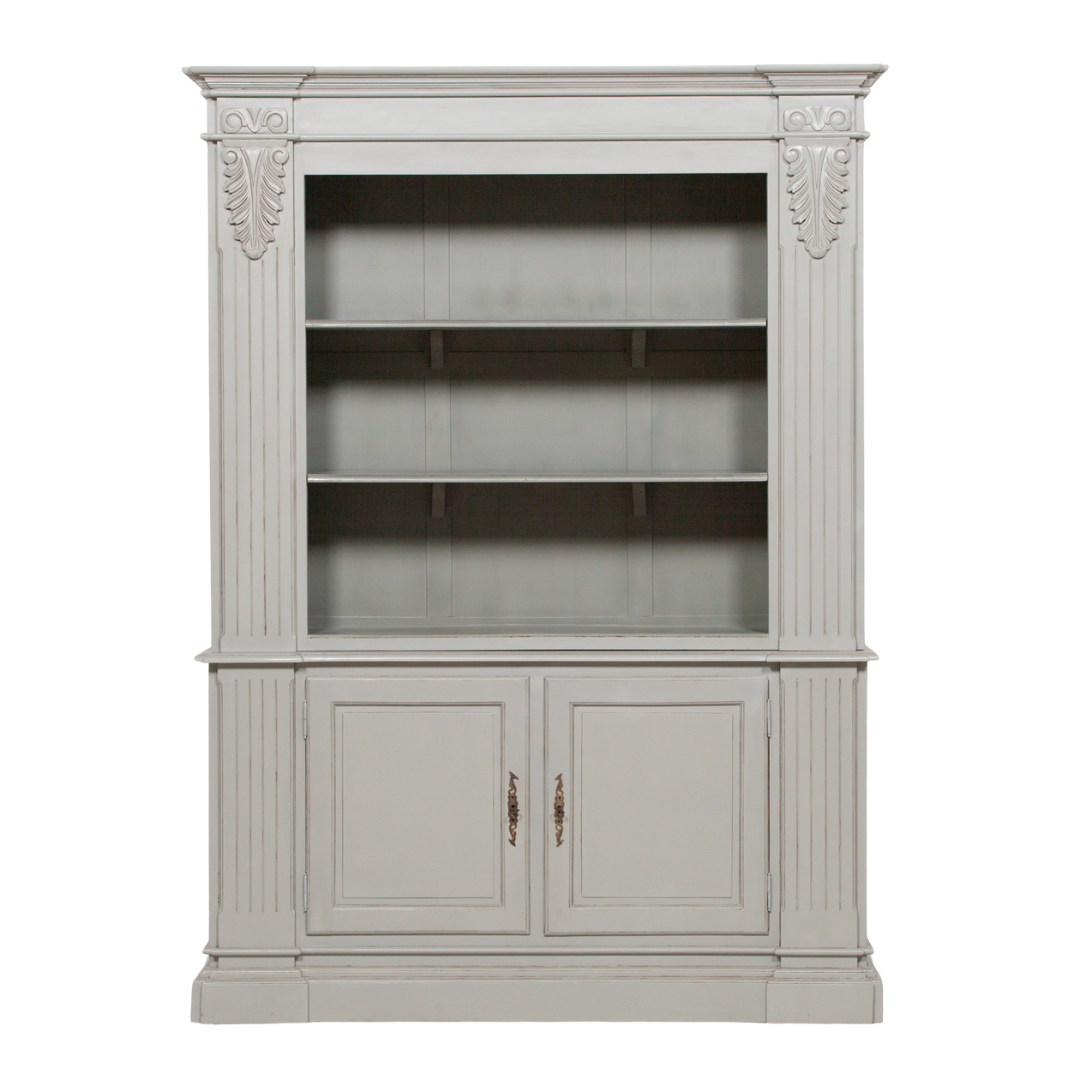 Elden Large Grey Open Mahogany Bookcase
