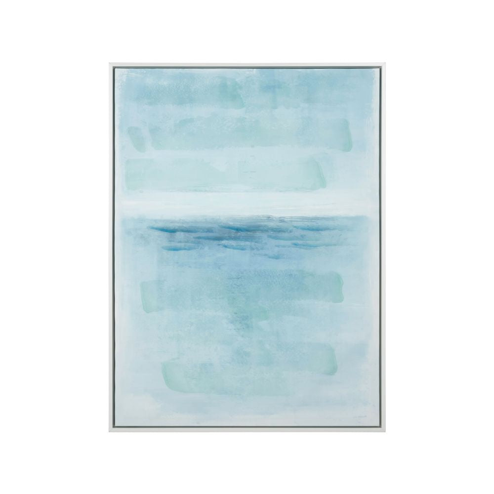 Canvas Blues Abstract with White Frame
